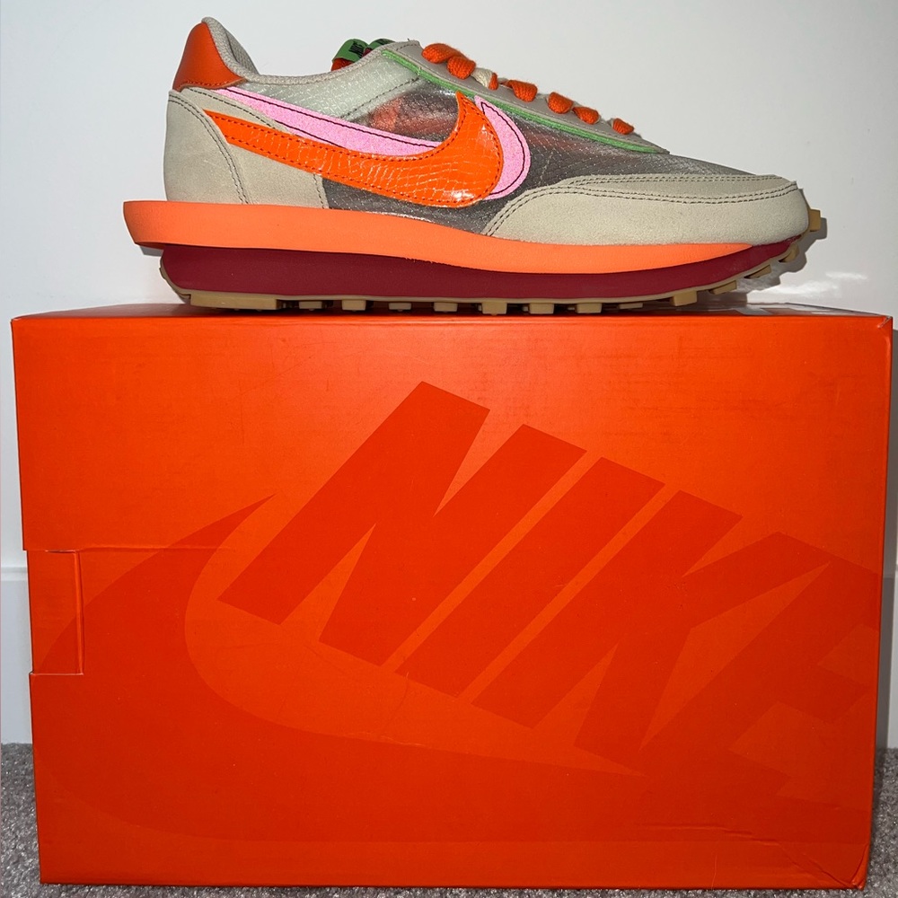 Nike LD Waffle sacai CLOT Kiss of Death Net Orange Blaze Size US 9